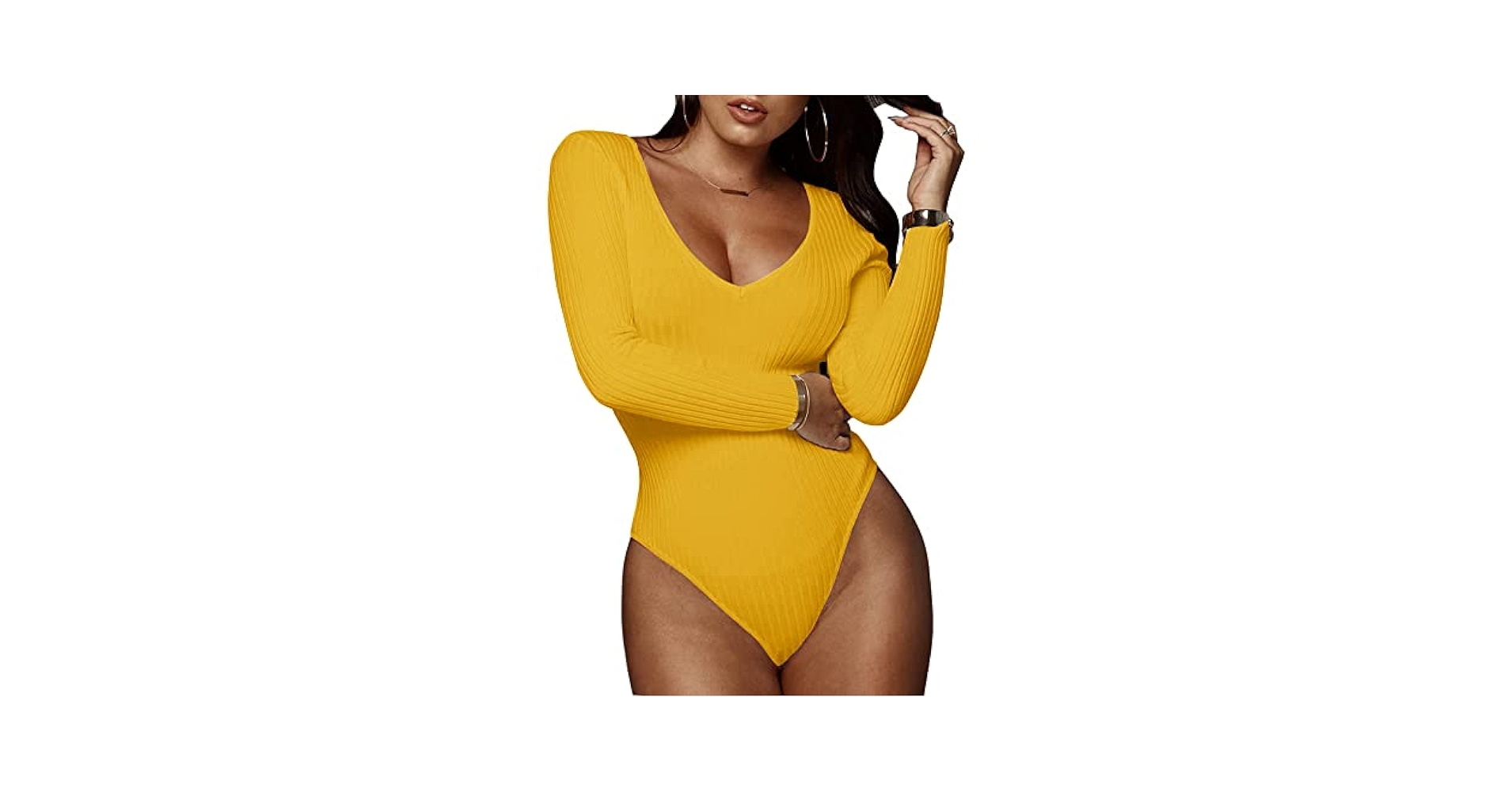 rom Deep V neck mellow body ボディースーツ rom Deep V neck mellow body ボディースーツ